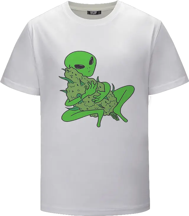  Stoner Alien Hugging Marijuana Mary Jane Nug Weed T Shirt Yoda Png Weed Nugget Png