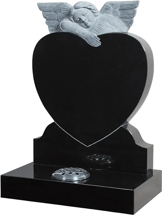  Angel Little Angels Heart Headstone With Angel Png Gravestone Png