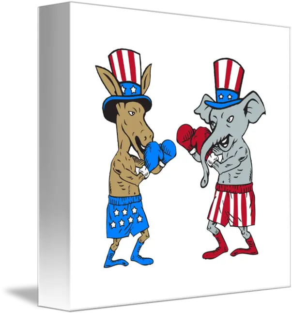  Boxer And Republican Elephant Masc Republican Elephant Democrat Donkey Cartoon Png Republican Elephant Png