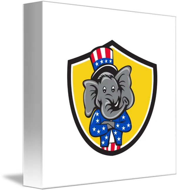  Republican Elephant Mascot Arms Crossed Shield Car By Aloysius Patrimonio Republican Party Png Republican Elephant Png