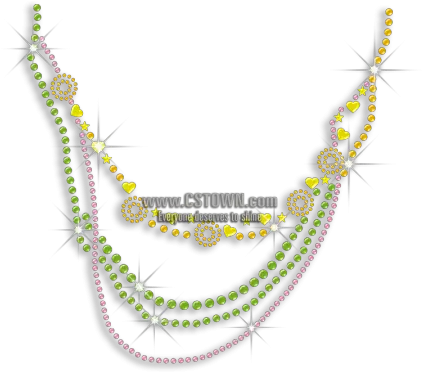  Download Colorful Necklace Rhinestone Nailhead Bling Iron Necklace Png Nail Head Png