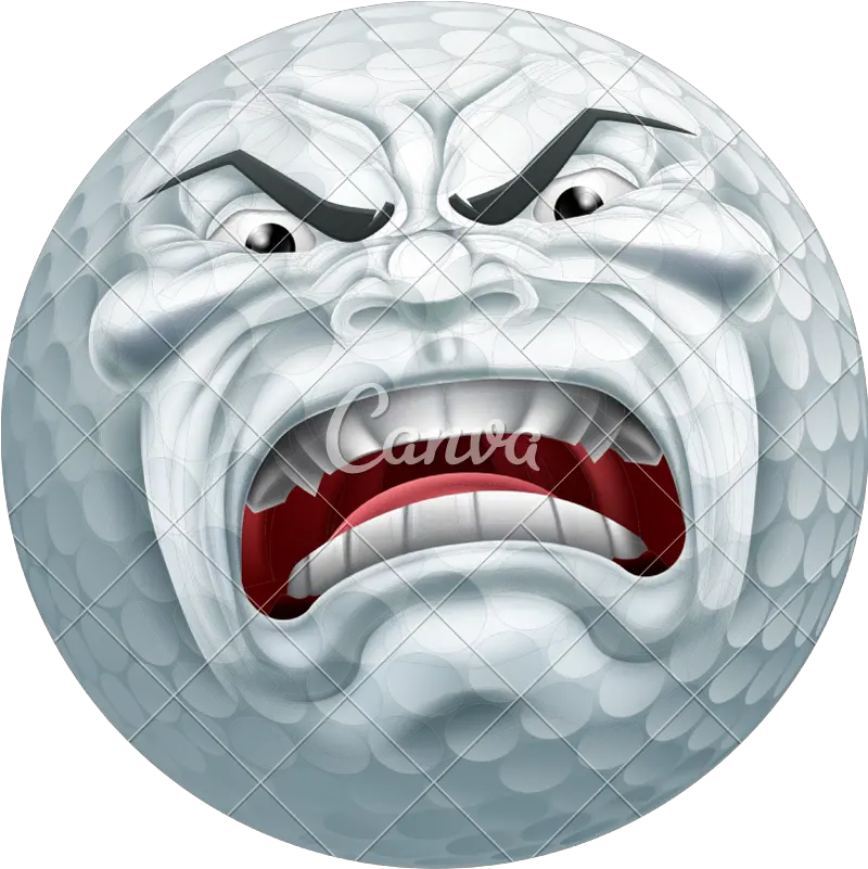  Angry Golf Ball Sports Cartoon Mascot Icons By Canva Bola Furiosa Vetor Png Angry Mouth Png