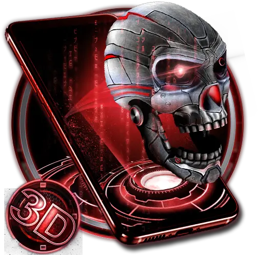  3d Skull Neon Tech Theme Apps On Google Play Illustration Png 3d Skull Png