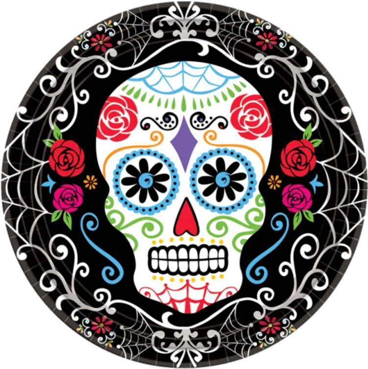  Day Of The Dead Party Plates Clipart Calabazas Pintadas De Halloween Catrina Png Day Of The Dead Png