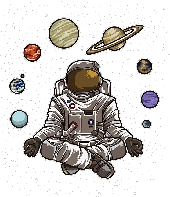  Yoga Astronaut Meditates In Space And Feels The Galaxy Carry All Pouch Meditating Astronaut With Planets Png Astronaut Transparent