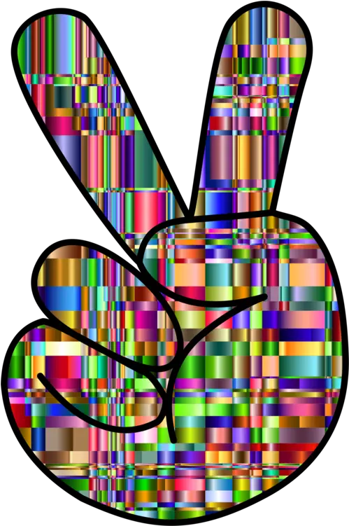  Visual Artspeace Symbolsv Sign Png Clipart Royalty Free Hand Colourful Peace Sign Peace Sign Png