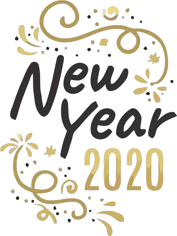  Download New Year Font Text Calligraphy For Happy 2020 Happy New Year 2020 Card Png Cards Png