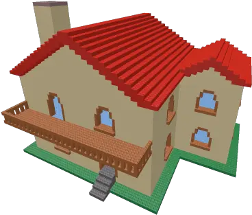  Double Story Old House With Small Room And Balcony Roblox Low Slope Png Old House Png