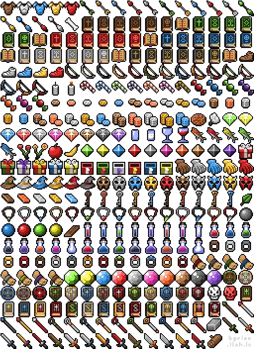  Free 16x16 Rpg Icon Pack Vertical Png 16 X`16 Pixel Skull Icon