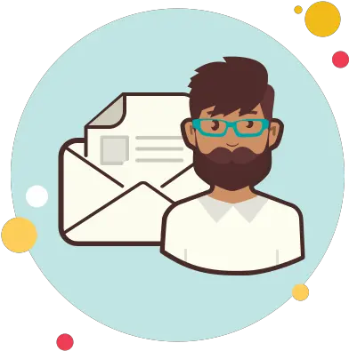  Man With Envelope Icon Cartoon Beard Man Png Envelope Icon Png