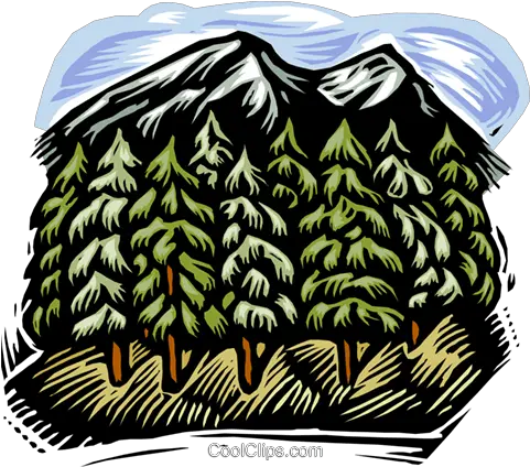  Mountain With Trees Royalty Free Vector Clip Art Illustration Png Mountain Clipart Transparent