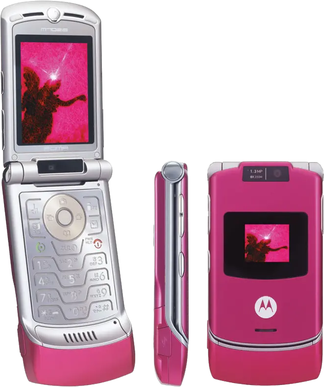  Motorola Flip Phone Pink Png