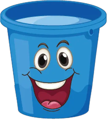  Buckets With Faces Blue Happy Clipart Cartoon Bucket With Face Png Bucket Clipart Png