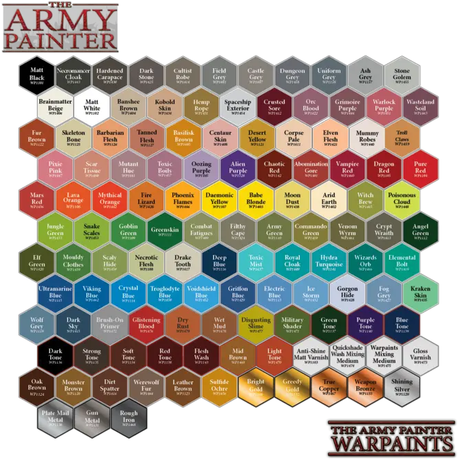  Army Painter Paint Chart Png Image Army Painter Color Chart Snake Scales Png