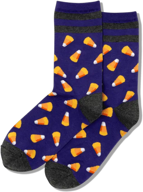  Womenu0027s Candy Corn Crew Socks Purple Unisex Png Candy Corn Transparent