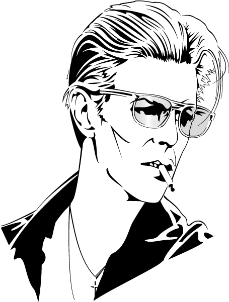  Drawing Silhouette The Rise And Fall Of Ziggy Stardust David Bowie Vector Png David Bowie Transparent