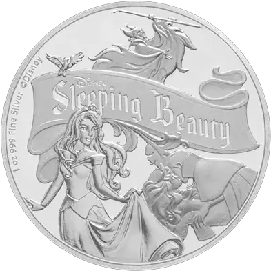  Sleeping Beauty 1 Oz Emkcom Coin Png Sleeping Beauty Png