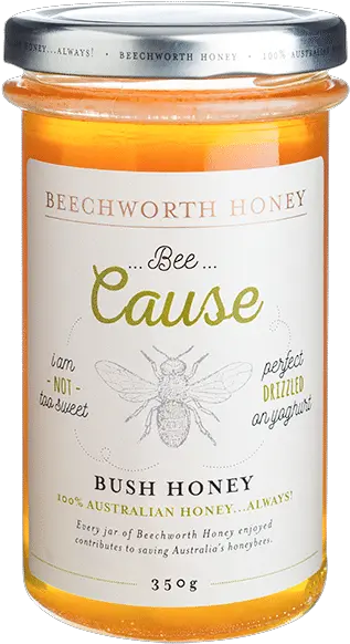  Bee Cause Bush Honey 350g Jar Beechworth Bee Cause Bush Honey Png Honey Jar Png