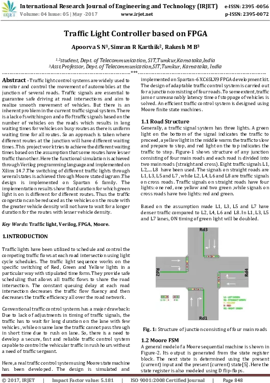  Pdf Traffic Light Controller Based Document Png Traffic Light Icon In Computer