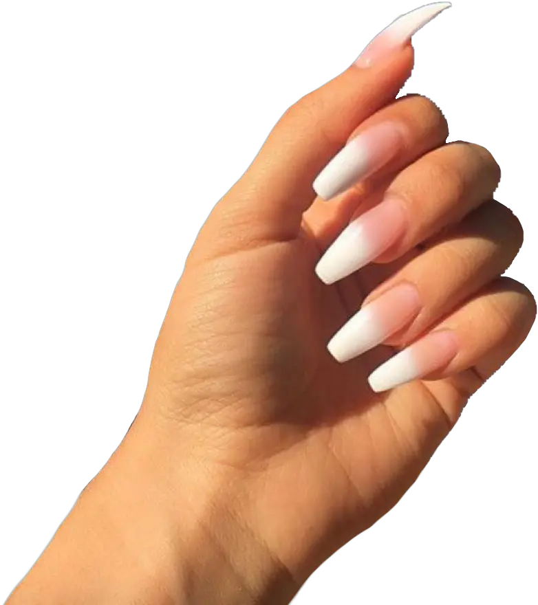  Acrylic Nails Almond Hand With Acrylic Nails Png Nail Transparent Background