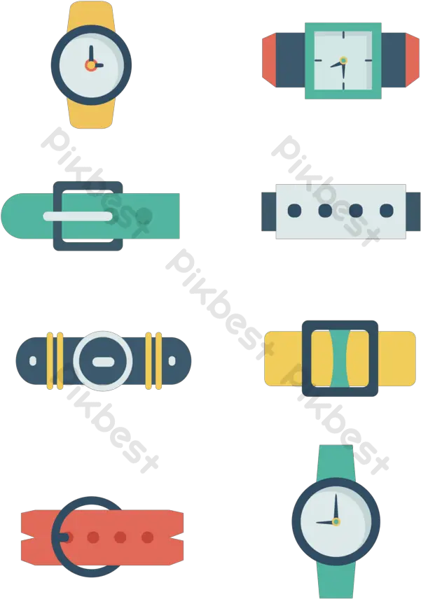  Cartoon Belt And Watch Jewelry Icon Element Ai Free Horizontal Png Belt Icon