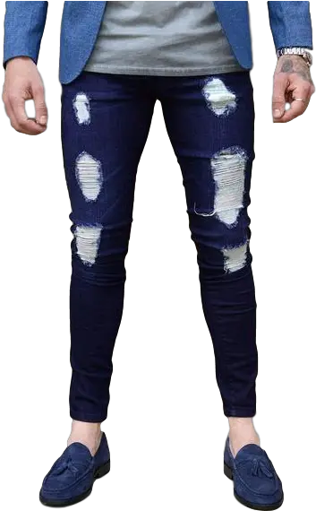  Rip Repair Jeans Blue Ankle Jeans For Men Png Ripped Jeans Png