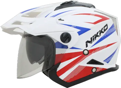  Nikko N 553 Decent Helmet White Red Blue Motorcycle Helmet Png Icon Rst Red