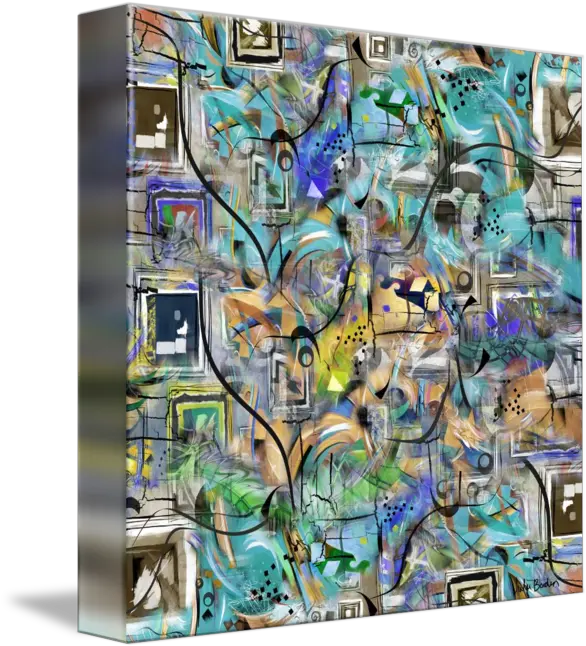  Square Abstract Painting Contemporary Chaos L Prin By Julie Borden Messy Png Rust Icon 16x16