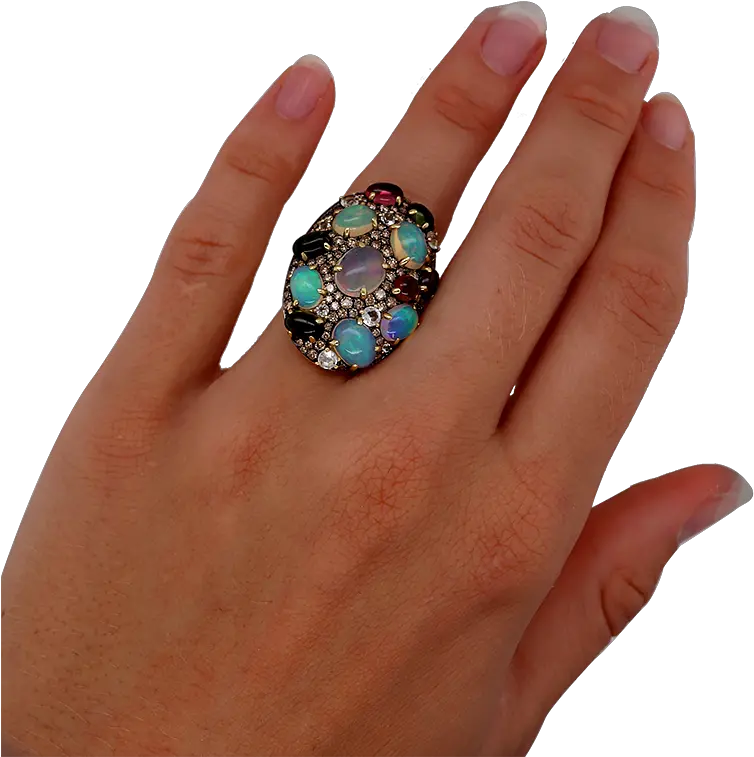  75 Off Glitter Road Opal Tourmaline U0026 Diamond Ring Solid Png Color Icon Glitter Singles