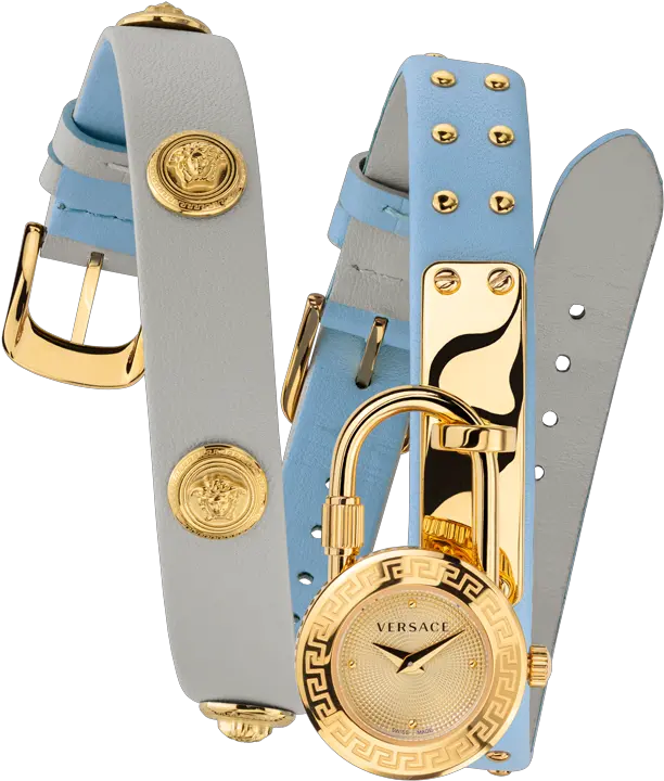  Versace Medusa Lock Icon Watch Leather Watch Png Versace Icon Chain Necklace