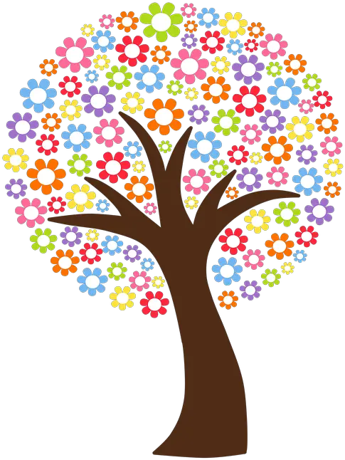  Tree Heart Cliparts 14 Arvore Com Flores Png 720x720 Colorful Flowers Tree Png Flores Png