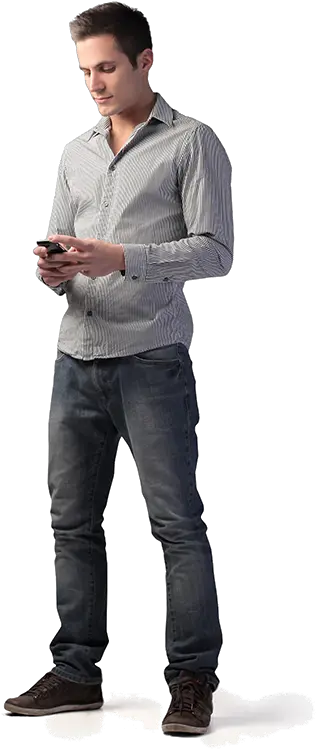  Man Texting Person Texting Transparent Background Png Person Standing Png