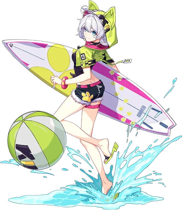  Summer Surf Official Honkai Impact 3 Wiki All Character Honkai Impact Png Surfer Png