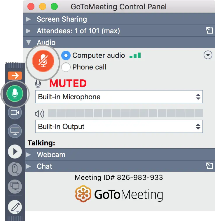  Gotomeeting Organizer Guide For Mac Gotomeeting Support Gotowebinar Chat Box Png Volume Icon In System Tray