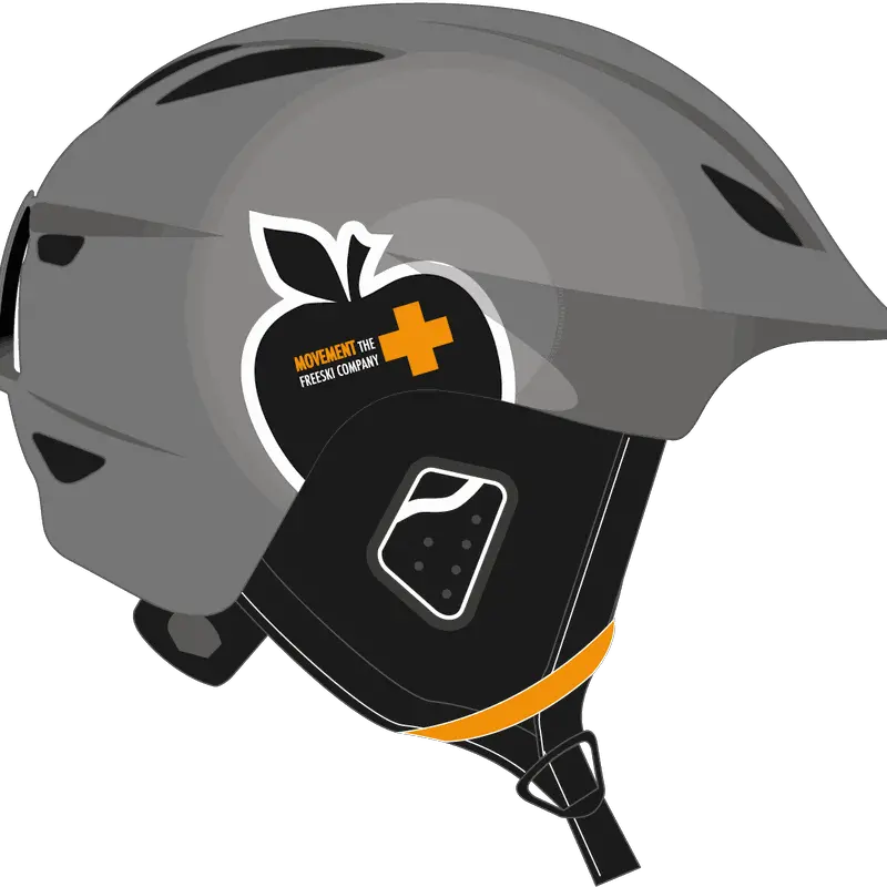  Helmet Icon Grey Orange Casque Ski Movement Png Boba Fett Helmet Png