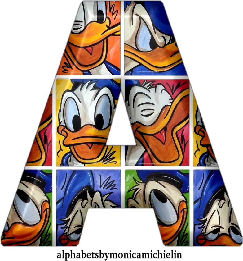  Monica Michielin Alphabets Donald Duck Face Texture Vertical Png Donald Duck Icon