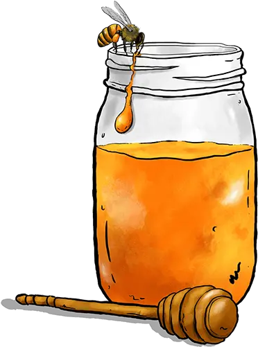  Download Hd Mason Jar Clipart Honey Mason Jar Of Honey Mason Jar With Honey Clip Art Png Honey Jar Png