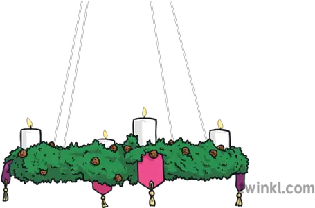  Hanging Advent Wreath Illustration Twinkl Advent Words Png Advent Wreath Png