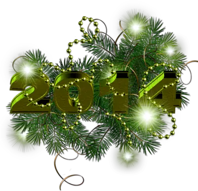  Free New Year 2014 Decoration With Green Stars And Illustration Png Ornament Transparent Background