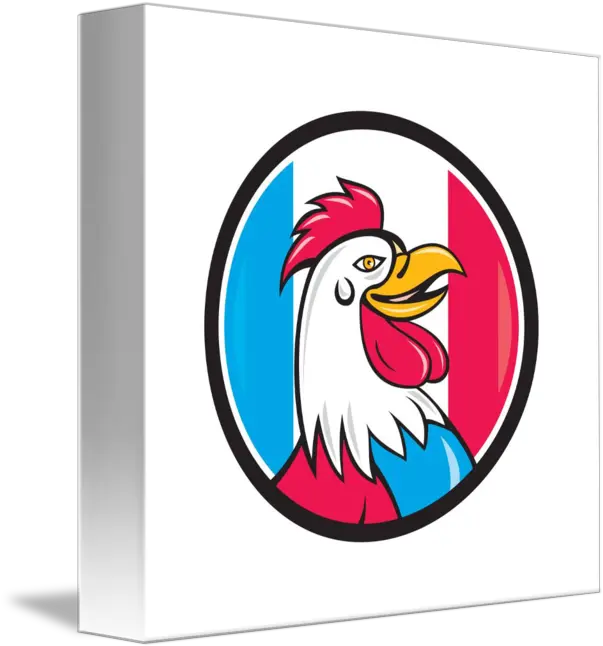  French Rooster Head France Flag Circle Cartoon By Aloysius Patrimonio Png Transparent Background