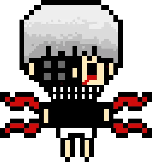  Minecraft Kaneki Pixel Art Tokyo Ghoul Pixel Art Png Tokyo Ghoul Png