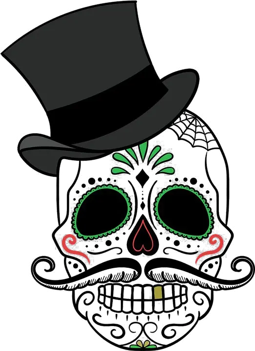  Skull Tattoo Transparent Image Day Of The Dead Skulls With Hats Png Mexican Skull Png