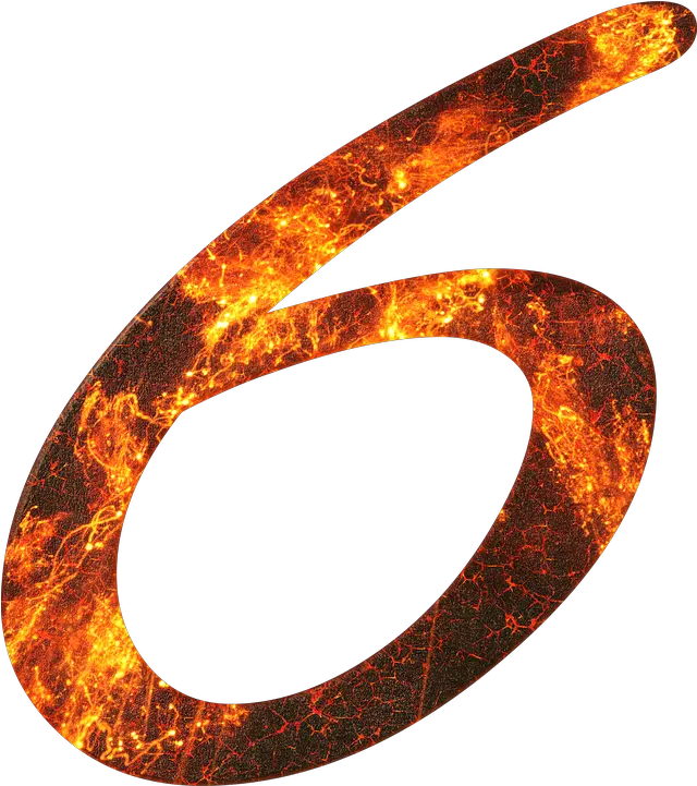  Number 6 Fire 6 On Fire Png Number 6 Png