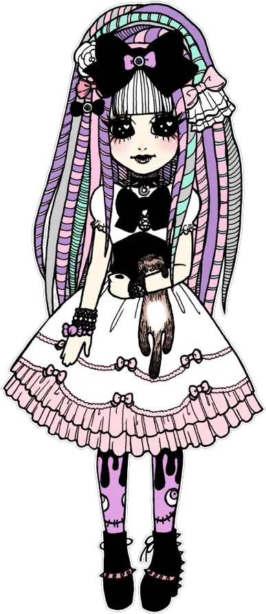  Pastel Goth Png Creepy Cute Princess By Madamebunny Cute Easy Girl Drawing Pastel Goth Png