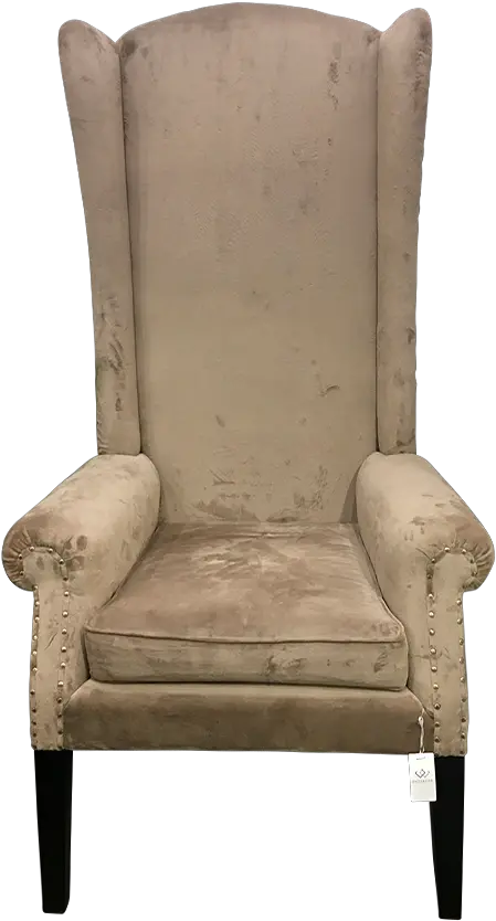  Large Beige Velvet Throne Furniturechairs Interior Club Chair Png Throne Chair Png