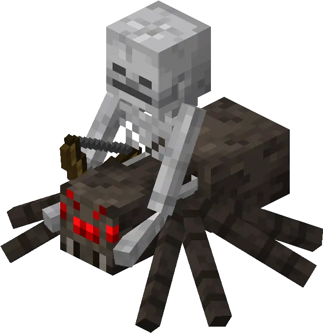  Spider Jockey U2013 Official Minecraft Wiki Minecraft Skeleton Riding Spider Png Mc Ride Png