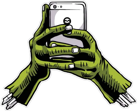  Zombie Phone Hands Horror T Shirt Illustration Png Zombie Hands Png