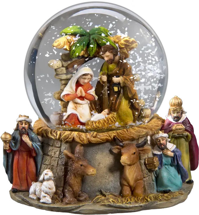  Snow Globe Nativity Scene Christmas Nativity Snow Globe Png Nativity Scene Png