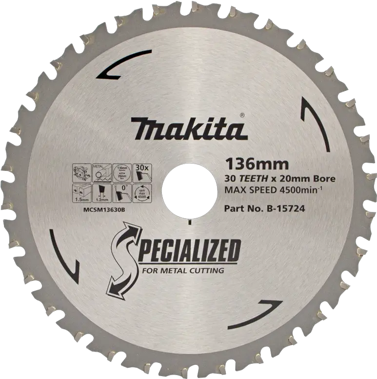  Blade Circular Saw 136x20mm 30t Metal Makita Circular Saw Blades Png Saw Blade Png