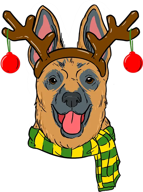  German Shepherd Xmas Reindeer Horns Dog Christmas Womenu0027s T German Shepherd Chrismas Art Png German Shepard Puppy Icon